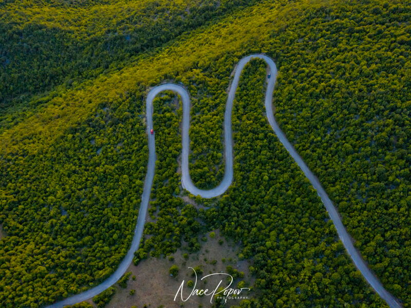 Road through the NP Galicica in form of letter M