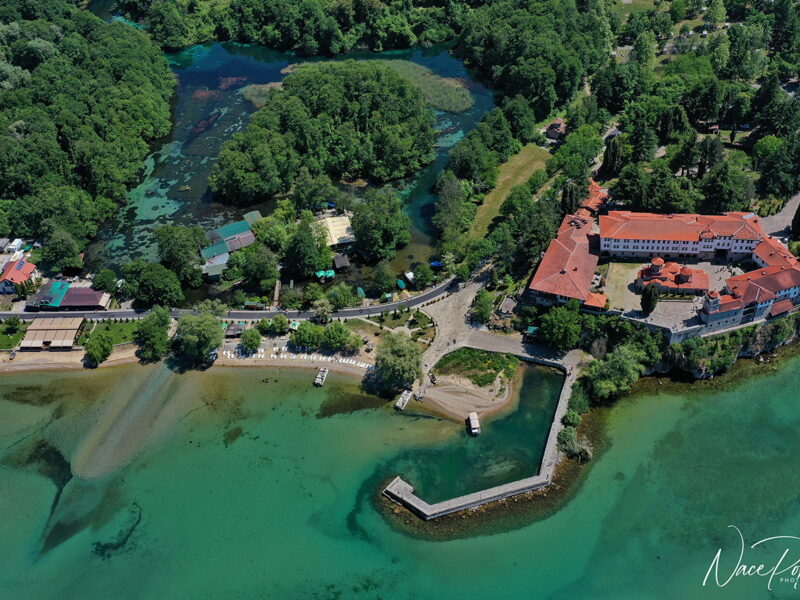 St. Naum Monastery and the springs of the river Black Drim