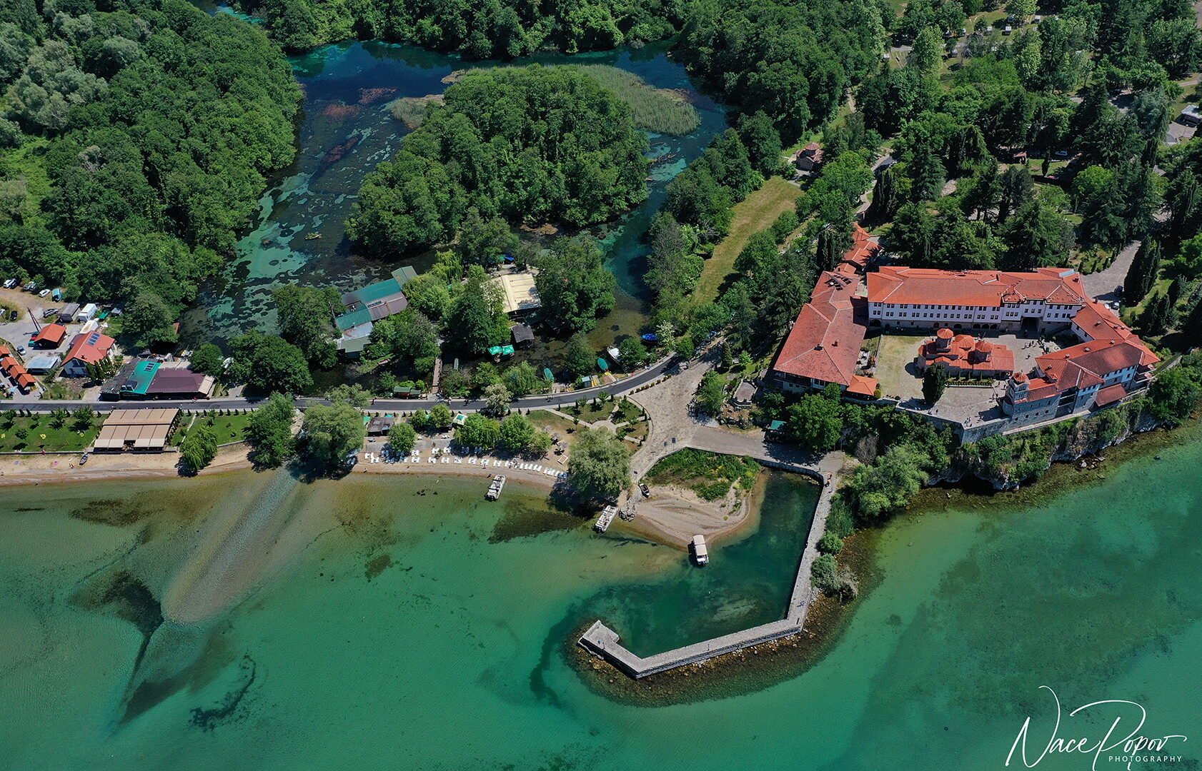 St. Naum Monastery and the springs of the river Black Drim